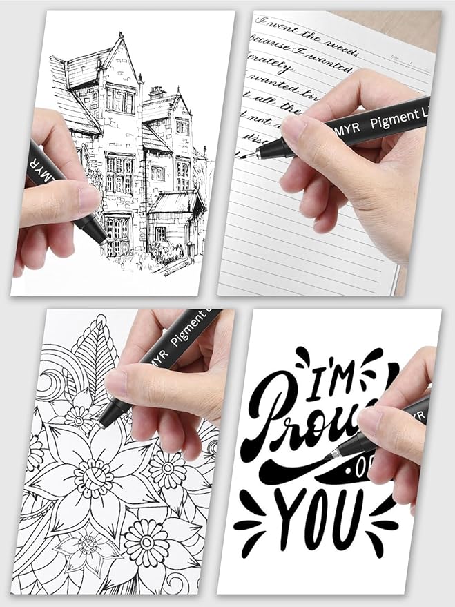 Micro Fine liner Drawing Art Pens Calligraphy Pens: 22 Size Art supplies Waterproof Archival Black Ink Markers For Artists,Use for Professional Watercolor,Sketching,Anime,Manga,Zentangle