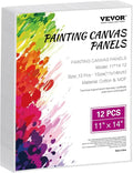 VEVOR Canvas Boards for Painting, 11 x 14 Inch White Canvases for Painting, 12 Pack Painting Canvas Panels for Sketching, Acrylic and Oil Painting, Watercolor, Paint Canvas for Kids and Professionals