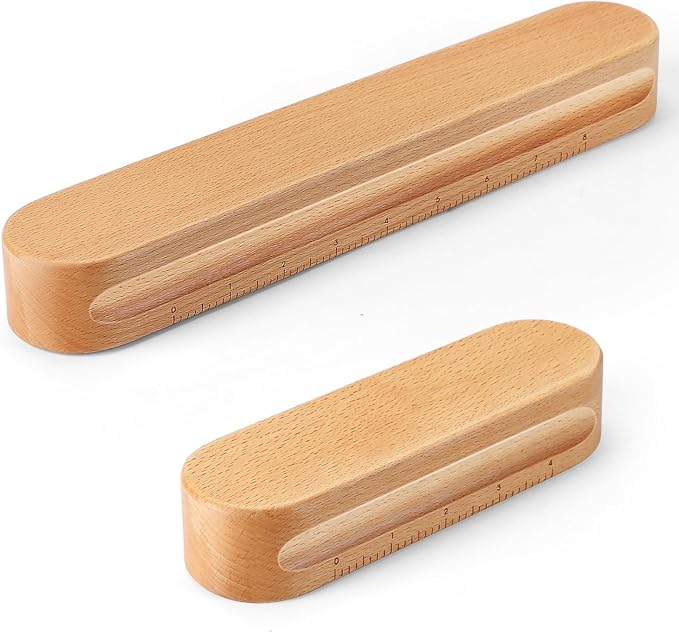 2 Pack Beechwood Tailors Clappers, Professional Sewing Tool for Flattening Fabrics and Point Pressing, Wooden Tailors Clapper for Sewing, Quilting, Ironing(12inch&7inch)