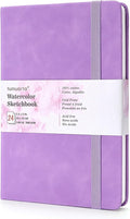 tumuarta 100% Cotton Watercolor Journal Sketchbook, Cold Press, 7.5x5 in, 140 LB, 300GSM, Acid Free, 24 Sheets,48 Pages, Watercolor Journal for Use As Travel Notebook and Mixed Media Pad On The Go