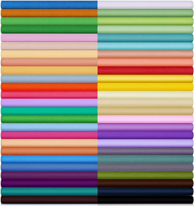 60 Solid Cotton Quilting Fabric Bundles - 8 x 8 Inch Precut Squares for DIY Crafts