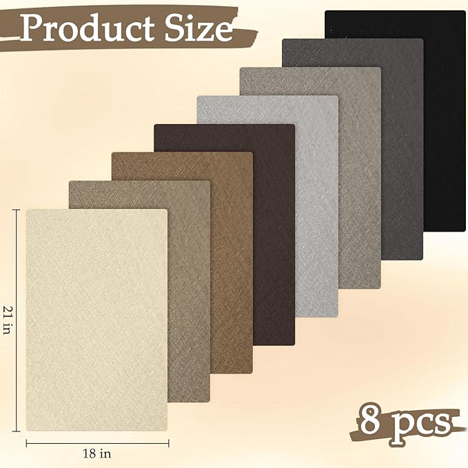 18 * 21inch Cotton Fabric, Premium Fabric Pure Quilting Fat Quarter Bundles Patchwork for Sewing DIY Craft (Grey Coffee Series, 8PCS)