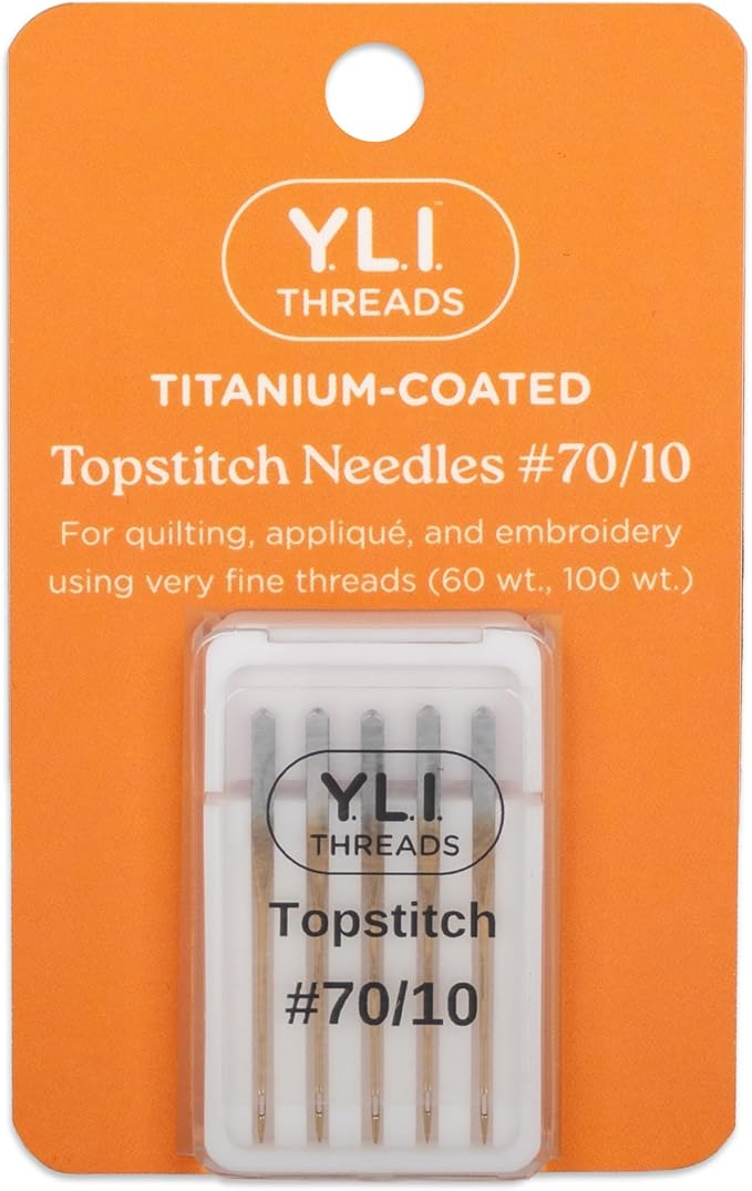 YLI Invisible Thread – Fine Polyester Monofilament for Quilting, Appliqué & Stitch-in-The-Ditch (Invisible Thread Poly & Topstitch #70/10, Combo Pack)