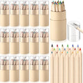 432 Pieces 18 Color Mini Drawing Colored Pencils with Sharpener Portable Color Pencils Set 3.35 Inch in Tube Drawing Pencil Bulk for Coloring Sketching Painting Supplies