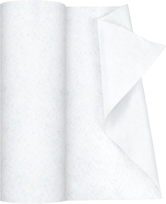 PLANTIONAL Iron-On Fusible Fleece Interfacing: 16.5 Inches x 10 Yards Medium Weight Single-Sided Loft Iron On Fusible Fleece White for Sewing Crafting and Home Decor
