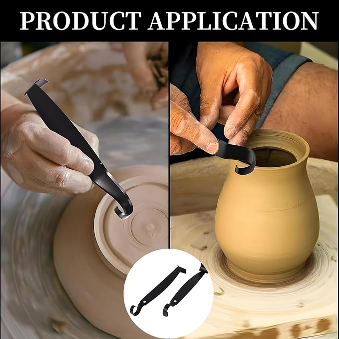 2 Pack Pottery Trimming Tools, Double Ended Pottery Tools for Carving and Sculpting, Ceramic Implement for Clay Artists, Perfect for Precise Wheel Trimming and Detail Work