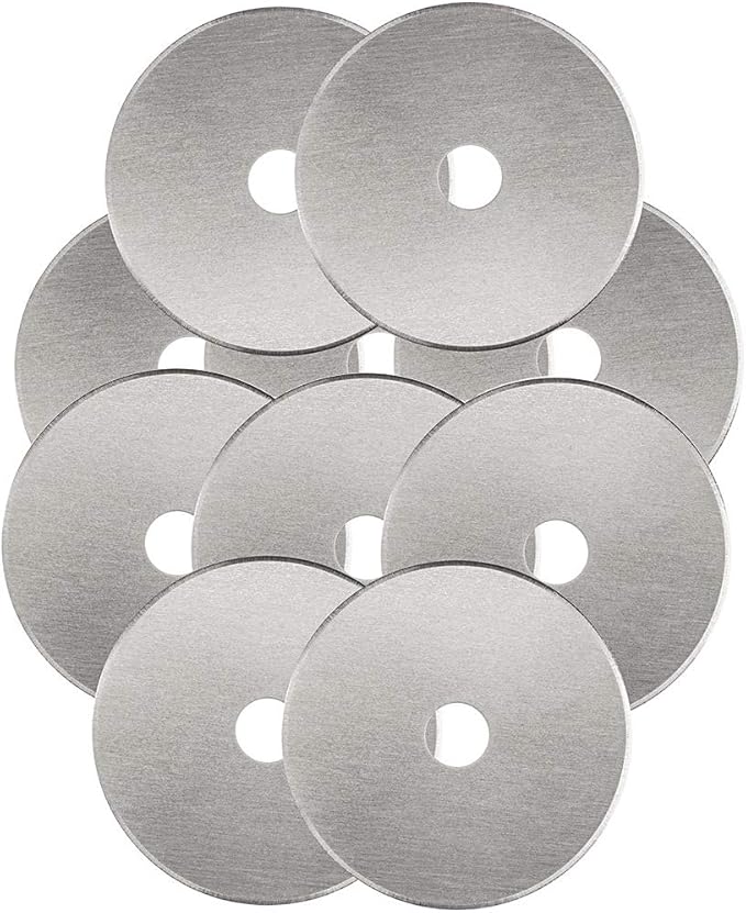 Rotary Cutter Blades 45mm 10 Pack by KISSWILL, Fits Fiskars, Olfa, Martelli, Dremel, Truecut, DAFA Rotary Cutter Replacement for Quilting Scrapbooking Sewing Arts &Crafts, Sharp and Durable