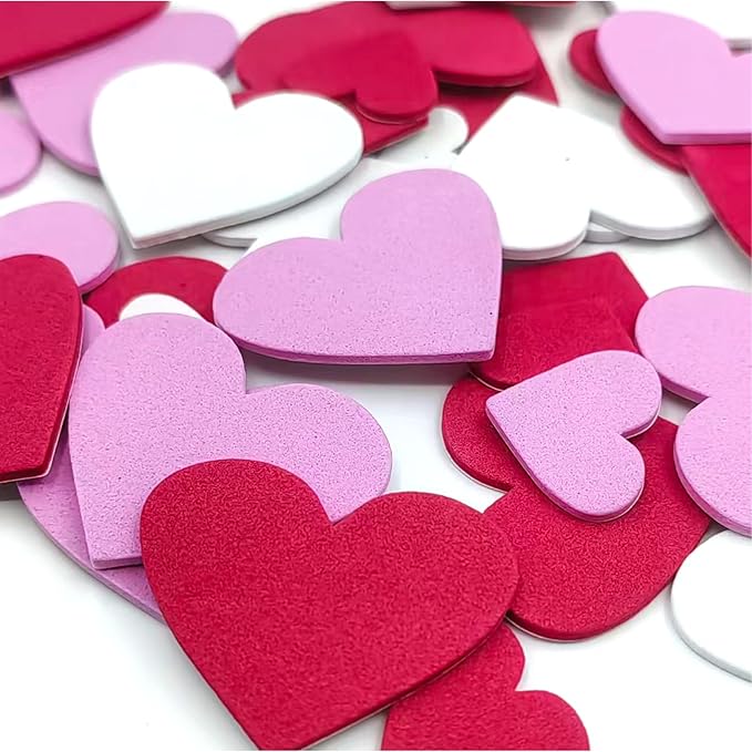 360PCS Heart Foam Stickers，Self Adhesive Puffy 3D Shapes for Arts & Crafts Supplies,Valentines Day Foam stcky for Greeting Card (360)
