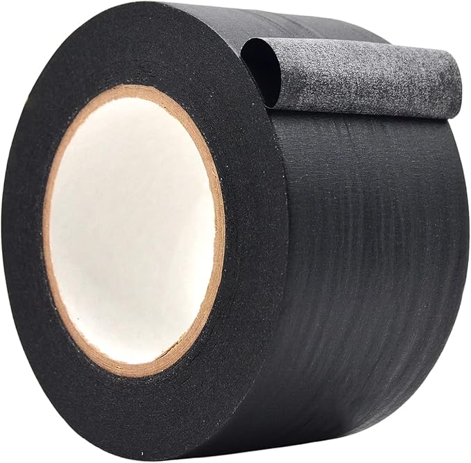 WOD MTC5 Colored Masking Tape, Black, 3 inch x 60 yds. Colorful Teacher Painters Tape for Fun DIY Art & Crafts, Lab Labeling, Writable & Classroom Decorations