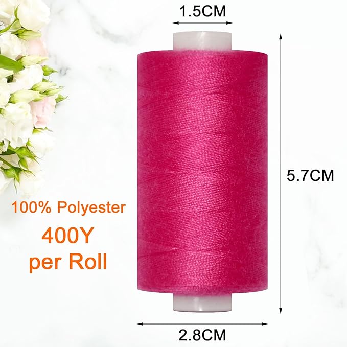 All Purpose Sewing Thread-2 Spools of Hand Polyester Sewing Thread for Sewing Machine for Hand and Machine Sewing(Dark Dusty Rose, 2 spools)