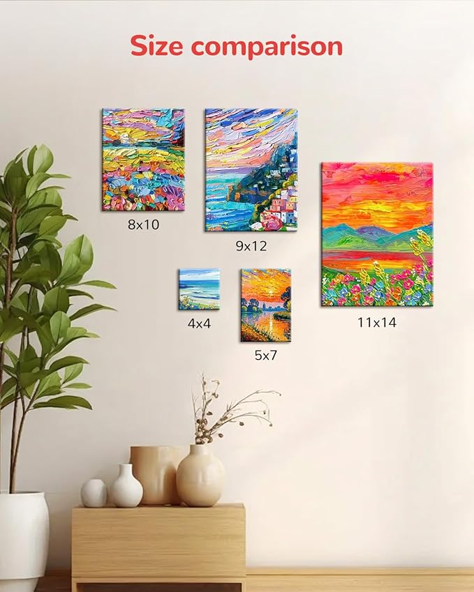 Canvas Boards 24 Pack, 9x12 Inch Painting Canvas Panels, 100% Cotton White Blank Art Supplies for Acrylics Oil Watercolor Tempera Paints