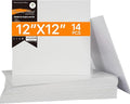 Canvases for Painting 12 x 12 inch, 14 Pack, Blank White Canvas Boards, Primed, 100% Cotton, Quality Acid Free Artist Canvas Panels for Acrylics Watercolor & Oil Painting