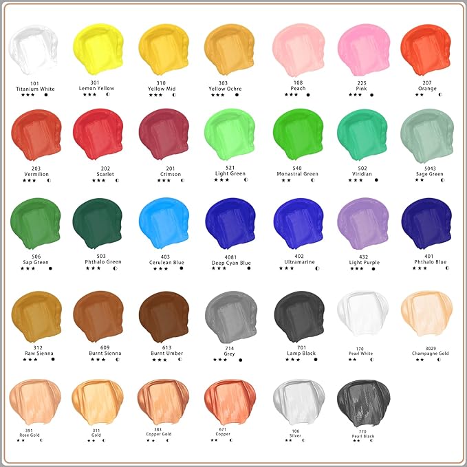 Artecho Gold Acrylic Paint, Gold Paint (120ml / 4.05oz) Tubes, Art Craft Paints for Canvas, Rock, Stone, Wood, Fabric, Art Supplies
