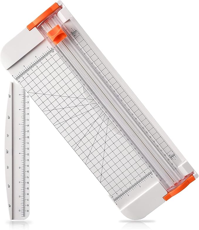 Famomatk 23PCS Weeding Tools for Vinyl, Craft Weeding Tools Set with 12Inch Paper Cutter and Trimmer for Scrapbooking,Silhouettes,Cameos,Lettering,Cutting,Craft Paper, Labels and Cardstock(White)