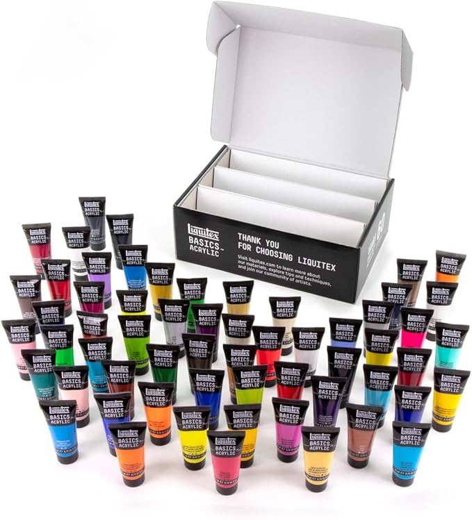 Liquitex BASICS Acrylic Paint Set, 60 x 22ml (0.74-oz) Tube Paint Set (Amazon Exclusive)