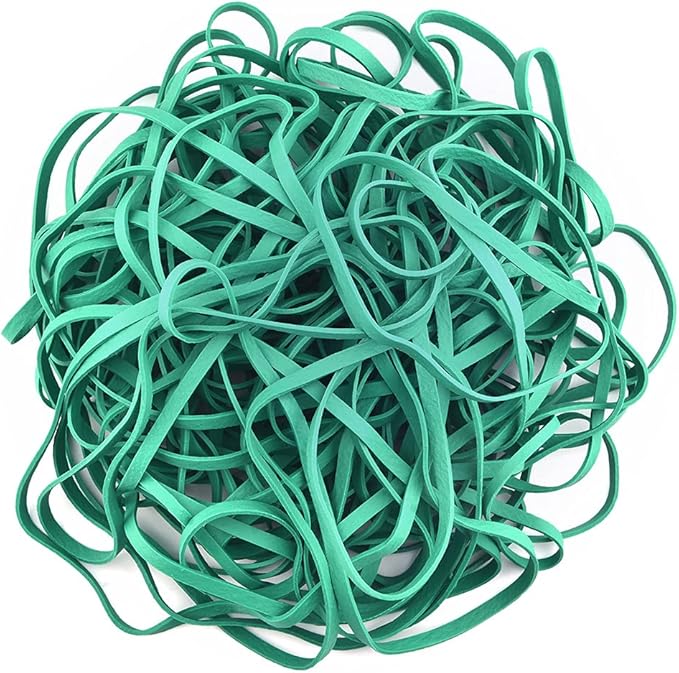 Coopay 120 Pieces Large Rubber Bands Bulk, 8 Inches Heavy Duty Strong Elastic Bands for Office Supply School Home, Securing Trash Can Garbage Cans, File Folders (Green)