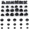 110Pcs Black Mixed Sewing Buttons, 4-Hole Craft Round Blazer Buttons, 5 Color 3 Size (15mm, 20mm, 25mm) Suit Coats Resin Button, Suitable for Variety Clothing Sewing, DIY Craft (Black)