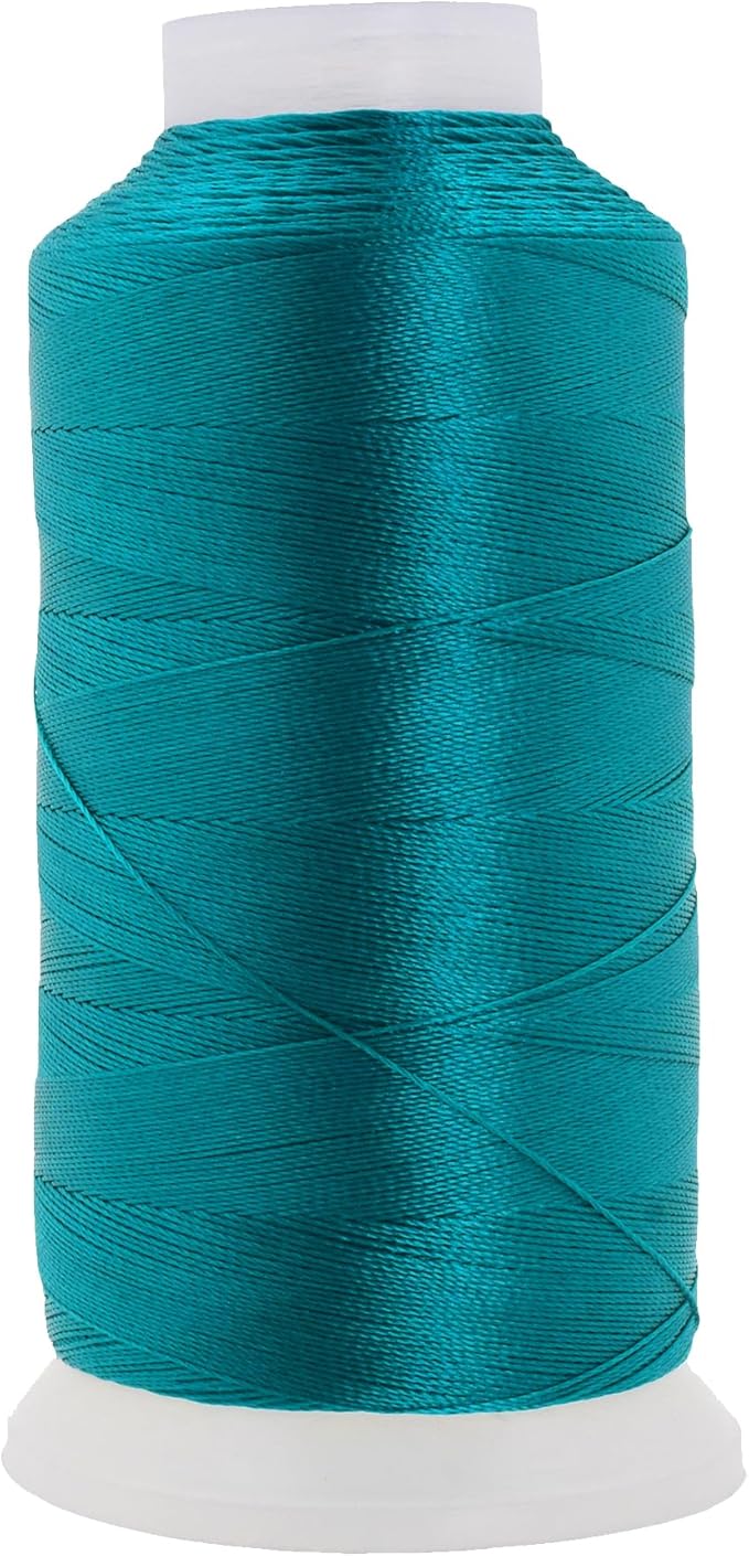 Mandala Crafts Teal Heavy Duty Thread - 1500 Yds Tex 90 Bonded Polyester Threads for Sewing Drapery, Jeans, Leather, Hair, Outdoor Marine Upholstery