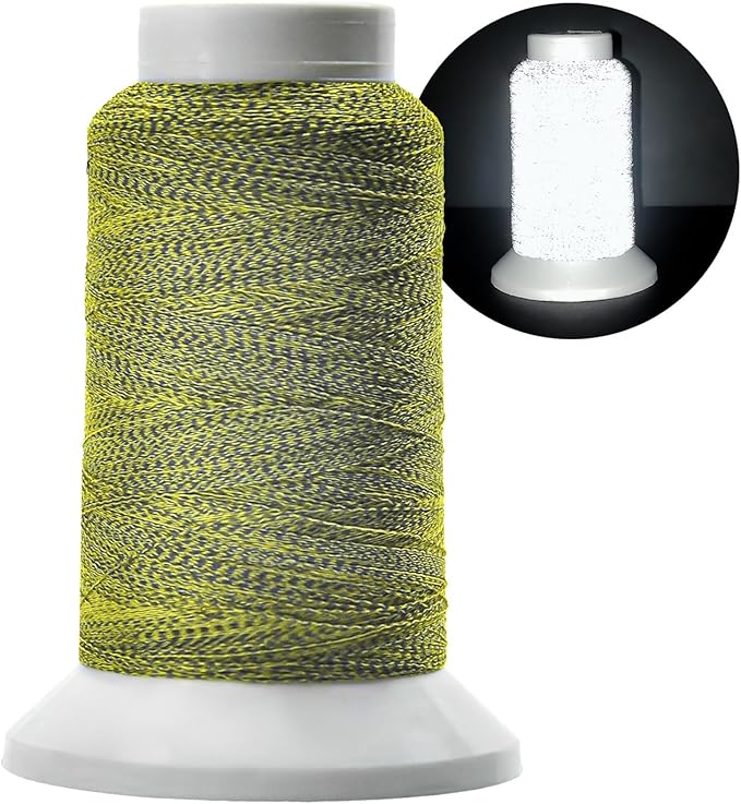 Reflective Embroidery Thread,Embroidery Machine Thread in Lemon Yellow,Single Reel of 1000M(1093Y),Polyester Embroidery Thread for Embroidery