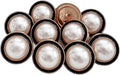 PEPPERLONELY 10PC Faux Pearl Metal Buttons for Clothing, Jeans, Crafts, Pants, Blazer, Sewing, Jacket, Jewlery Making (Gold/Black, 15mm)