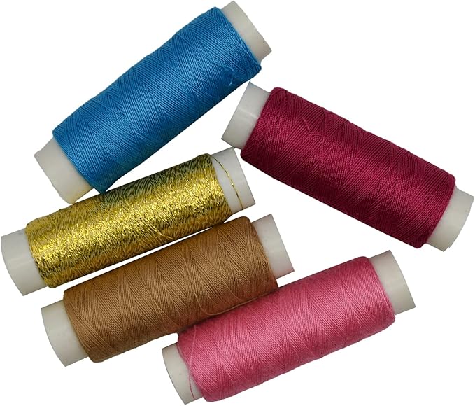 Maydahui Sewing Thread Assorted Spools 39 Color Kit for Sewing Machine Polyester 402 (200 Yards Each) + 30 PCS Sewing Needles + 1 PCS Soft Measuring Tape + 2 PCS Needle-threaders (Pack of 72)
