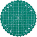 10" Rotating Quilt Cutting Mat, 360° Round Small Self Healing Rotating Mat with Non-Slip Base &Scalloped Edge, Sewing Board Cutting Mat for Quilting Fabric Leather English Paper Patchwork &Art Project