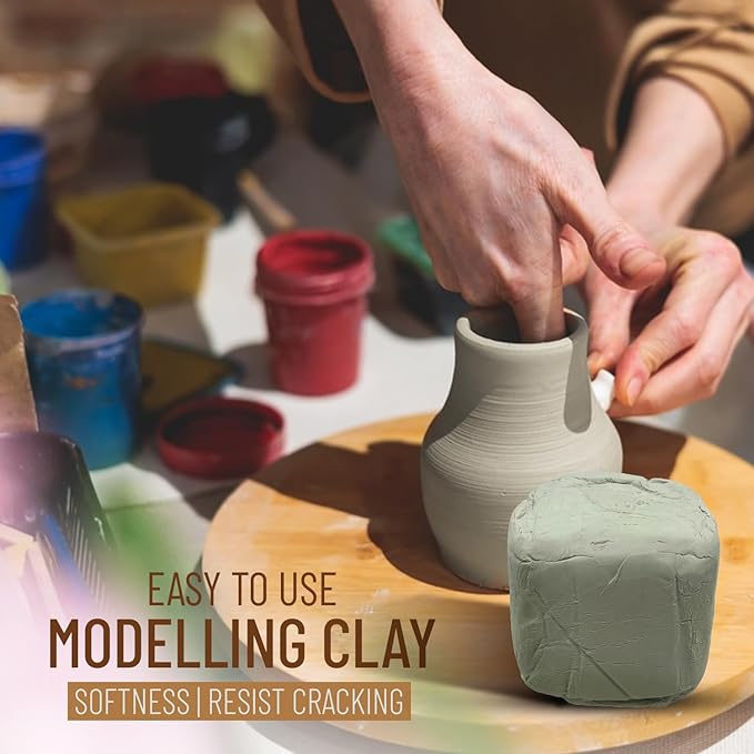 10 Pound Air Dry Natural Clay - Great for Molding & Sculpting - Great for Kids & Adults of All Skill Levels - Perfect for Arts & Crafts (White, 10 Pounds)