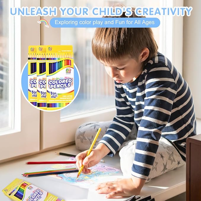 288 Colored Pencils Bulk, 24 Packs 12 Pre-sharpened Colored Pencils for Kids, Back to School Supplies,Teachers Essential Classroom Art Prizes