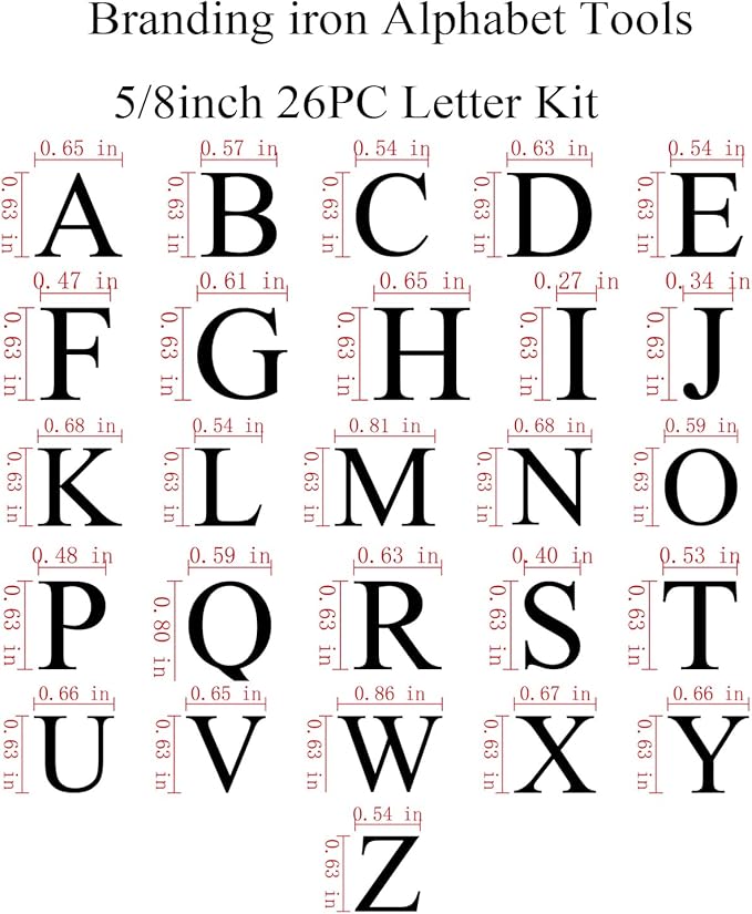 5/8" 36 Pcs Wood Burning Letters and Numbers, Wood Burning Alphabet Stamp Kit for Wood Branding Leather Crafting, Wood Burning Letter Kit Gifts Personalized for Christmas Birthday Wedding