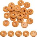 uxcell 80Pcs Wooden Buttons, 23mm(7/8") 4 Hole Round Wood Sewing Button Craft for Sewing DIY Craft Clothing, Light Brown