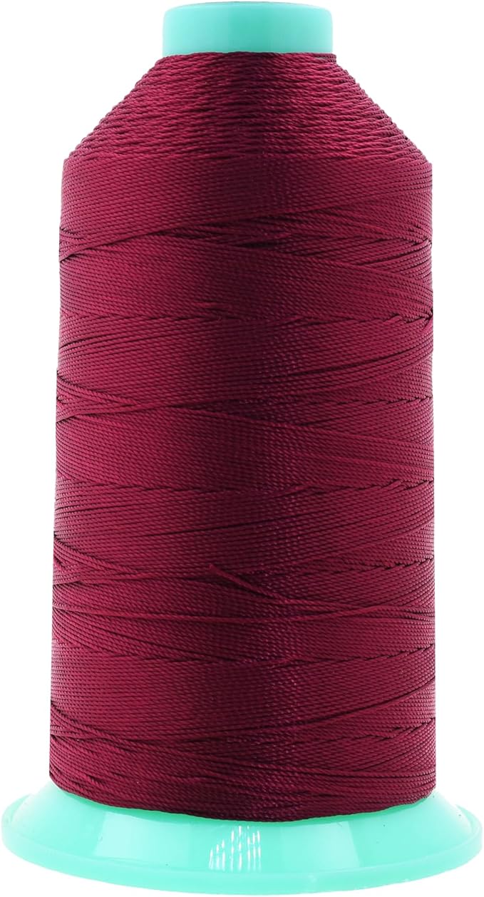 Mandala Crafts Size 346 210D T350 Bonded Nylon Thread - Wine 415 YDs Tex 350 Heavy Duty Sewing Threads for Leather, Jeans, Weaving, Outdoor Marine Upholstery