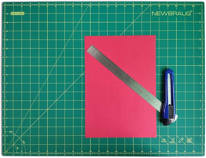 NEWBRAUG 18'' × 24'' Perfect Self Healing Cutting Mat, Non-Slip Gridded Rotary Cutting Board, Necessary for Quilting, Sewing, Craft, Fabric & Scrapbooking(Green/Black)…