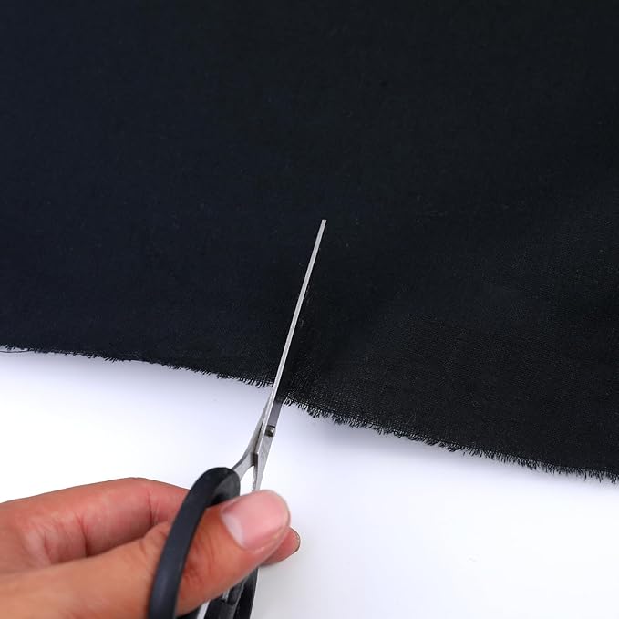Cotton Fabric Natural Cotton Poplin Fabric by The Yard 100% Cotton, 59 Inches Wide Soft Embroidery Fabric Material for Quilting, Sewing, Crafts, Binding, Backing and Lining (Black, 5 Yard)