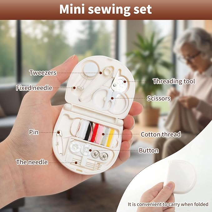 Steel Needles for Hand Sewing, 38PCS Sewing Tool Set, Needles Thread Hand Repair Tools, Stainless Steel Sewing Needle Kit, Big Eye Steel Needle Set, Min Travel Sewing Kit, Portable DIY Handcraft Set