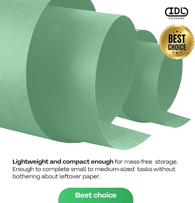 Christmas Green Kraft Paper Roll 48" x 1200" (100 ft) with Cutter - USA-Made Gift Wrapping Paper for Packing, Moving, Shipping & Crafts/Arts - 100% Recyclable Natural Craft Material by IDL Packaging