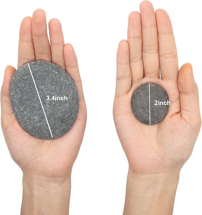 40 Pcs Large Rocks for Painting 25pcs 2-3” & 15pcs 3-4” River Rocks for Painting Natural Flat & Smooth Rocks for Painting for Kids & Adult Craft Gift