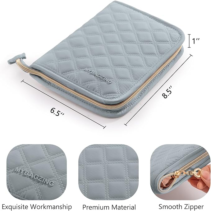MYBAGZING Crochet Hook Case – Empty Organizer with 24 Slots for Crochet Hooks & Ergonomic Aluminum Crochet Needles, Zipper Pocket for Accessories and Supplies
