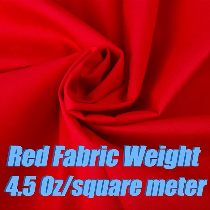 2 Yard Red Cotton Fabric,Natural Cotton Poplin Fabric by The Yard, 59 Inches Wide 100% Cotton Fabric,Soft Embroidery Muslin Quilting Material for Sewing Material Apparel Cloth