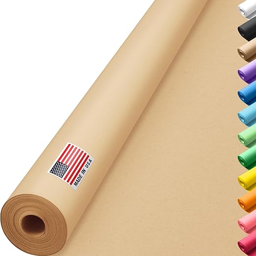48" x 1200" (100 ft) Brown Construction Paper Roll, (Pack of 1 Roll, Brown Color) – Made in USA Construction Kraft Paper Roll for School Projects – Color Paper for Crafts, Art Paper for Kids