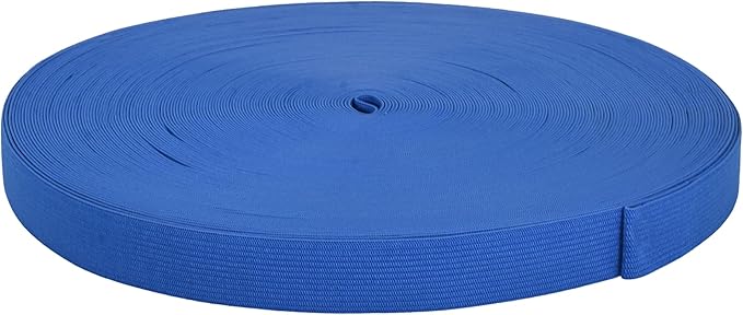 Mandala Crafts Wide 1 Inch Denim Elastic Bands Spool for Pants Waistbands Sewing and DIY Crafts, 50 YD Stretchy Flat Fabric Strap Knit Elastic Band for Wig