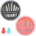 Eketirry 120pcs Premium Hand Sewing Needles，4 Pack 30-Count Assorted Needles for Sewing Repair, 6 Different Sizes Sewing Needles with 2 Threaders (Pink& Black,2)