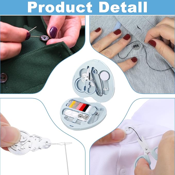 Tyqour Small Mini Sewing Kit Travel for Adults, Small Sewing Kit Travel Size Portable Tiny Thread Needle Repair Kits for Women Wedding Starter Mom Traveling Beginner Traveler Hotel