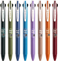 WRITECH Retractable Gel Ink Pens: Multi Colored 2 in 1 Colorful Click Pens Assorted Color 8ct Extra Fine Point Tip 0.5mm Journaling Smooth Writing Note Taking Coloring No Bleed & Smear & Smudge