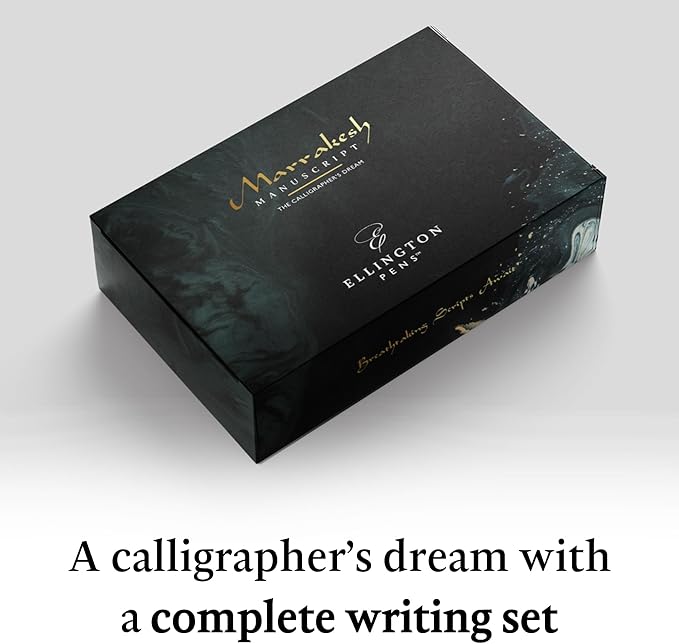 Ellington Pens Luxury Calligraphy Set – Premium Fountain Pen with 6 Nibs, 6 Bottle, 6 Cartridges, Converter, and Elegant Gift Box – Perfect for Calligraphers, Writers, Gifting