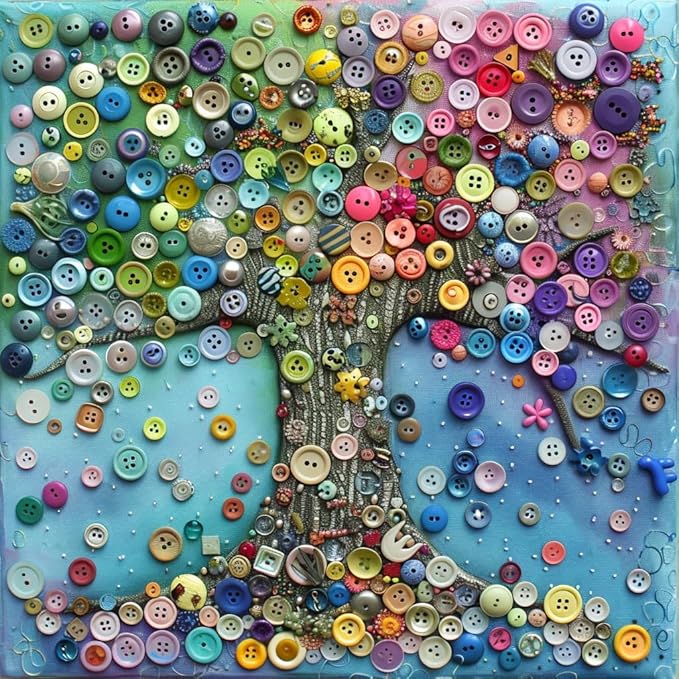 Greentime 1500 pcs Round Resin Buttons Mixed Color Assorted Sizes for Crafts Sewing DIY Manual Button Painting DIY Handmade Ornament Buttons Easter Egg Fillers Decorative, 2 Holes and 4 Holes