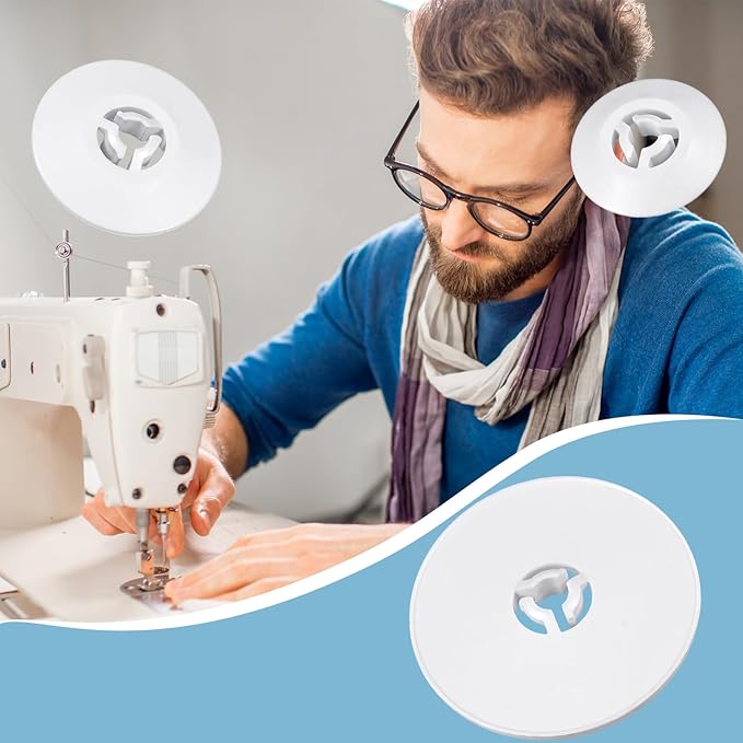 Riceshoot 15 Pcs Spool Cap Sewing Machine Pin Cap Small Medium Large Replacement Spool Cover White Sewing Replacement Parts Accessories 45 Mm, 35 mm and 25 mm