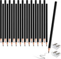 24 PCS Black Colored Pencils, Pre-sharpened Professional Wooden Art Pencils Set for Artists Painting | Premium Drawing Sketching Supplies (Black)