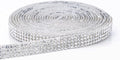 Novani Self Adhesive Rhinestone Ribbon, 0.35 Inch Wide 9 Yards 1 Roll, Silver Crystal Diamond Bling Strips for DIY Crafts, Home Decor, Glitter Glass Rhinestones Tape for Crafting, Car Decoration