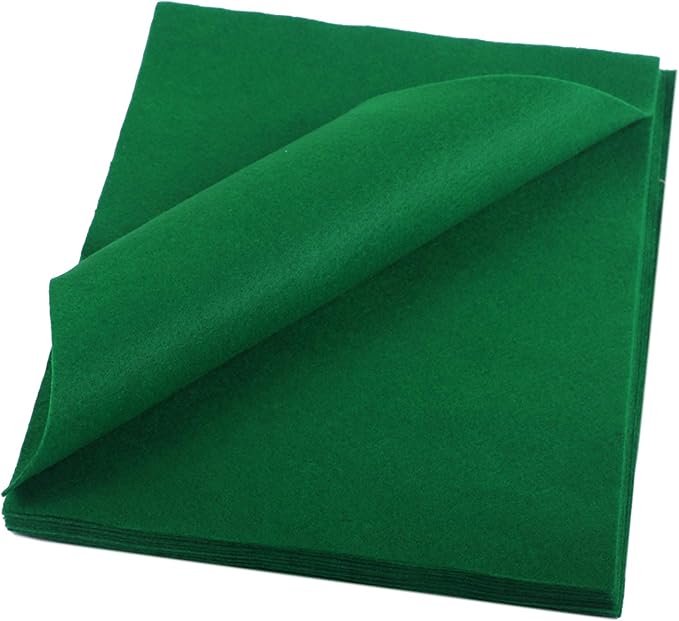 YYCRAFT Craft Soft Felt Sheets 9 Inch X 12 Inch - 24 Pcs Pack, Emerald Green
