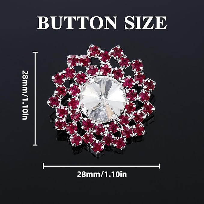 4 Pcs Rhinestone Buttons Crystal Embellishments for Clothing Jewelry Making DIY Decoration Bottons for Sewing Crafts Wedding Bridal （Brown